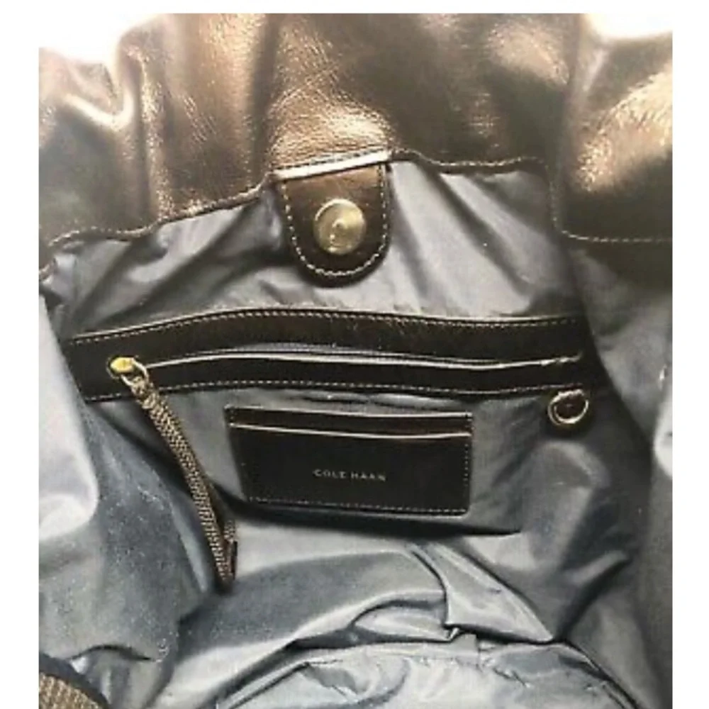 Cole Haan Stage Door black leather small studio satchel